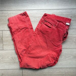 J Crew Womens Corduroy Pants 32R City Fit Low Rise Coral Pink